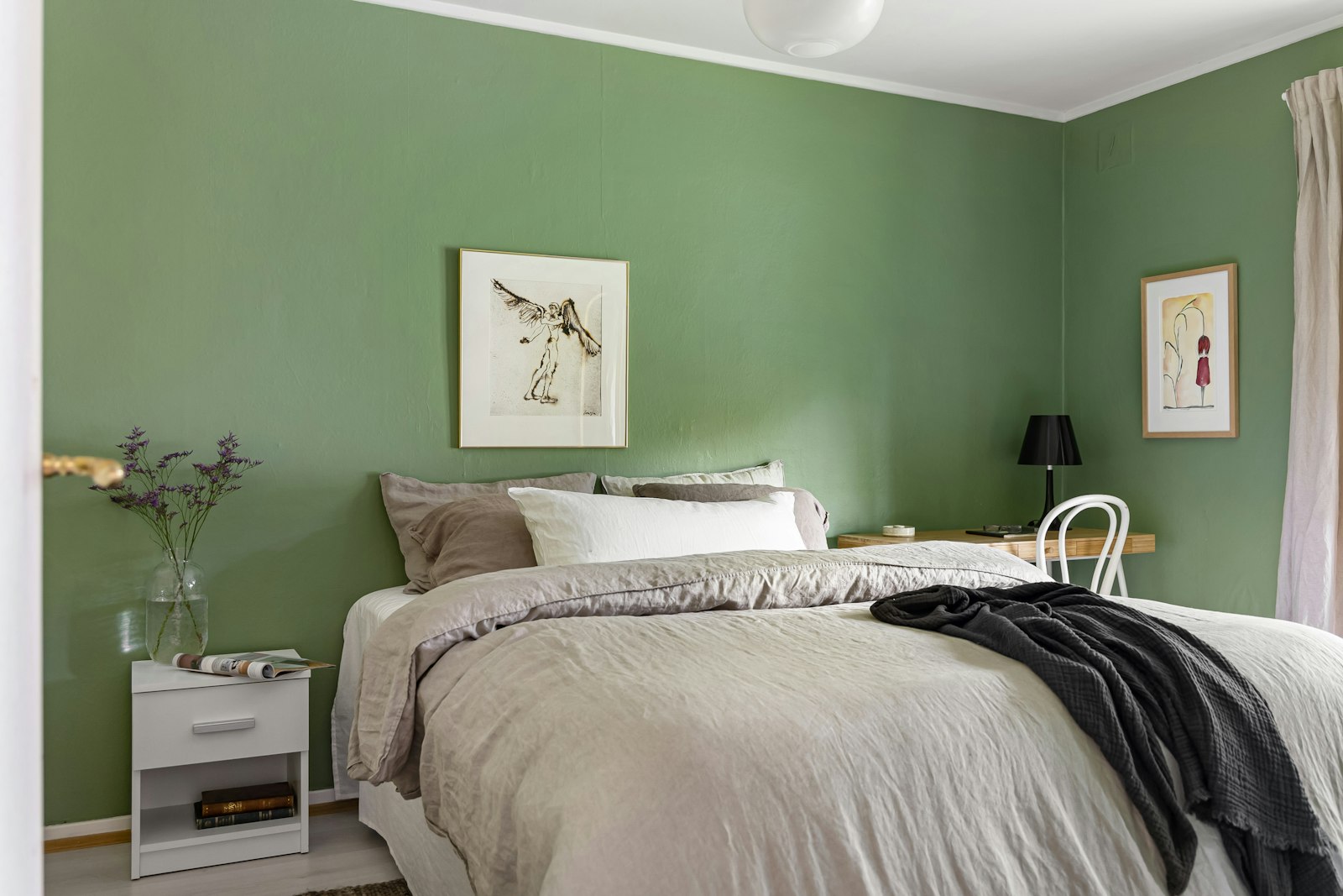 Quelle couleur pour une chambre adulte vert sauge cocooning